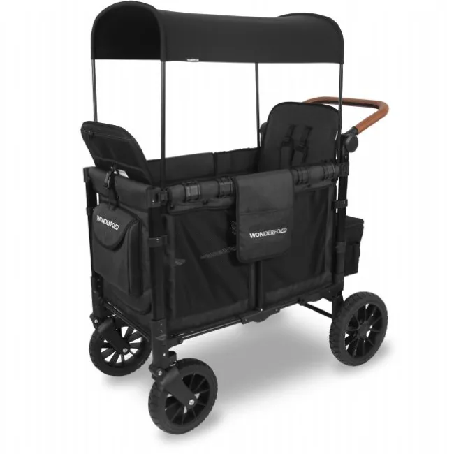 Luxe Double Foldbar Trækvogn - Sort
