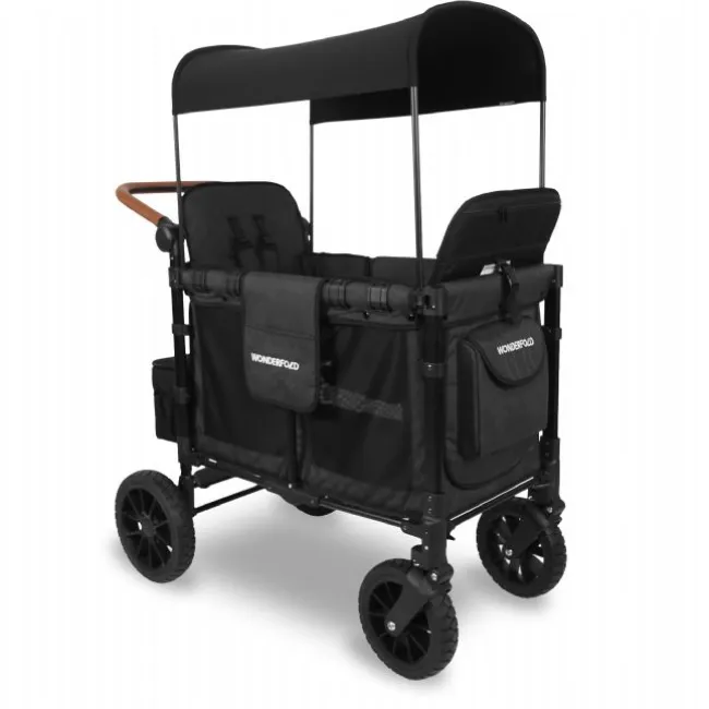 Luxe Double Foldbar Trækvogn - Sort