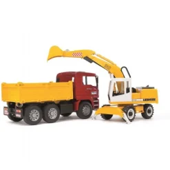 MAN TGA Lastbil og Liebherr Gravemaskine