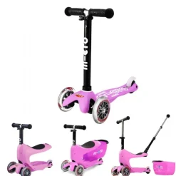 Micro Mini2go Deluxe+ Løbehjul, lyserød