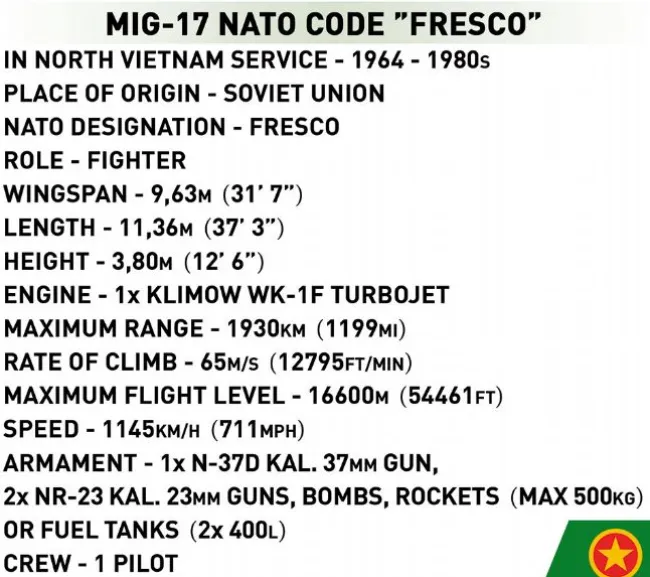 MiG-17 NATO - Code Fresco