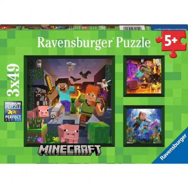 Minecraft Puslespil 3x49 Brikker