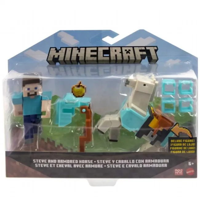 Minecraft Steve & Armored Horse Figurer