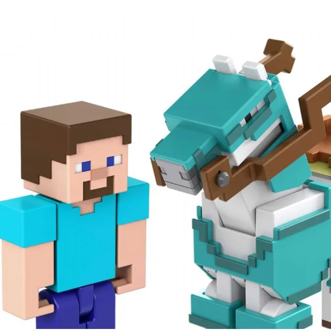 Minecraft Steve & Armored Horse Figurer