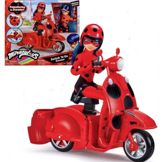 Miraculous Switch N Go Scooter med Dukke
