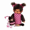 Monchhichi mor m. baby i klapvogn