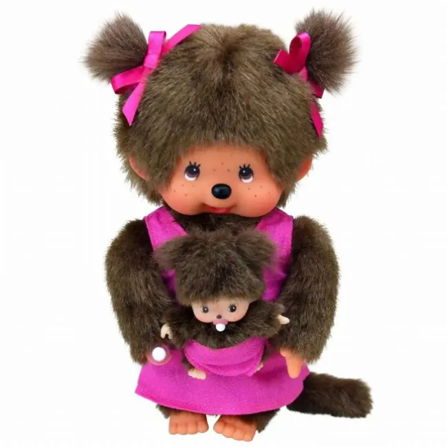 Monchhichi mor og barn, 20 cm