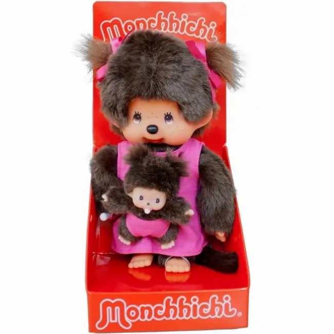 Monchhichi mor og barn, 20 cm