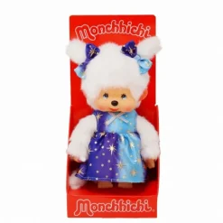 Monchhichi pige med stjernekjole 20cm