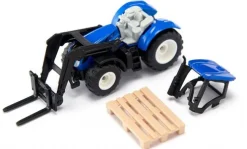 New Holland med pallegaffel og palle