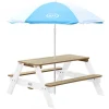 Nick Picnic Bord m Parasol brun/hvid