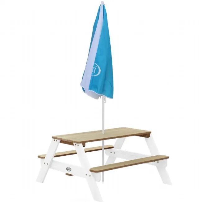 Nick Picnic Bord m Parasol brun/hvid