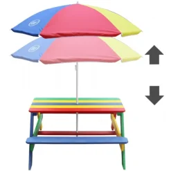 Nick Picnic Bord m Parasol regnbue