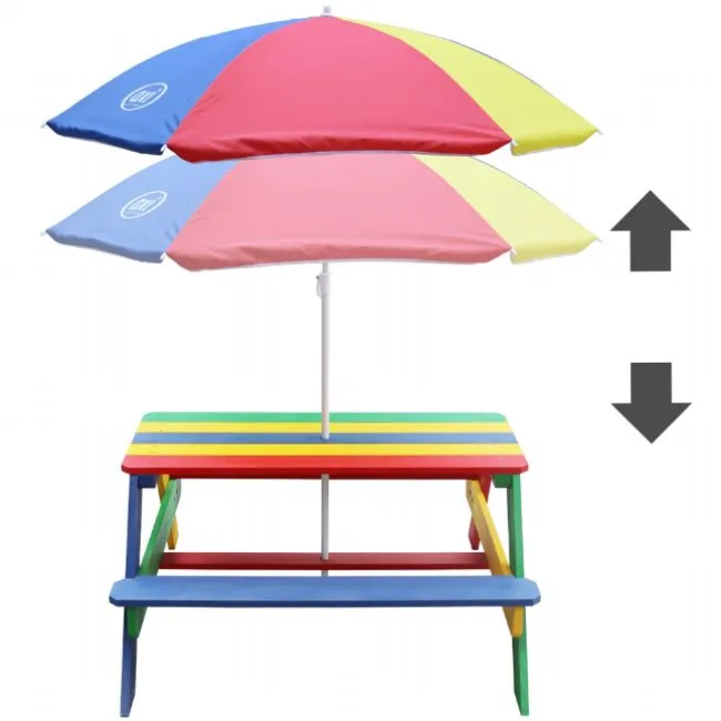 Nick Picnic Bord m Parasol regnbue