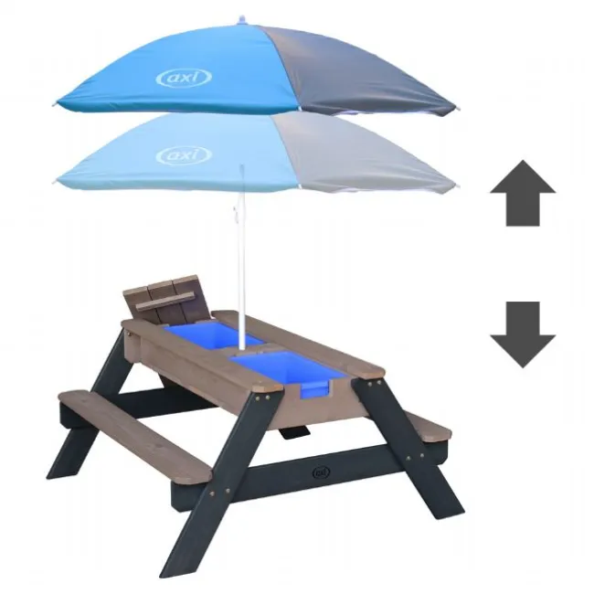 Nick vand/sand bord m. parasol grå