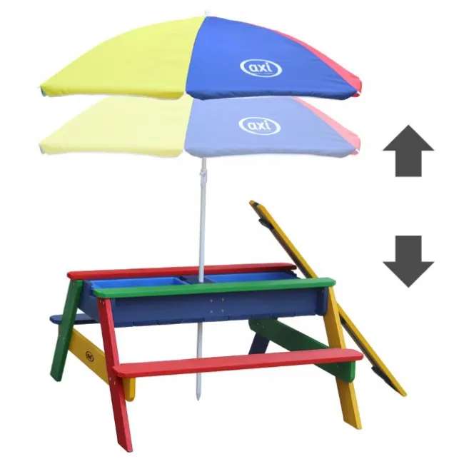 Nick vand/sand bord m. parasol regnbue