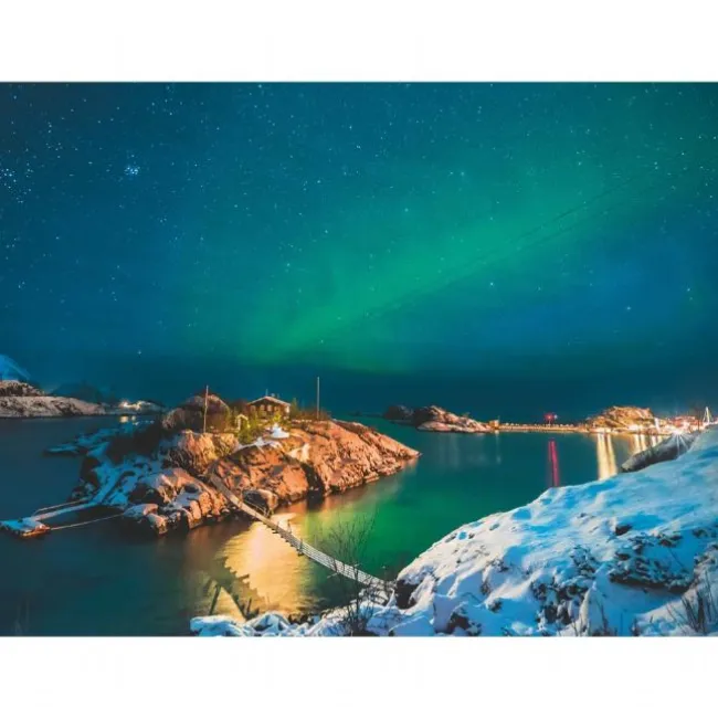 Nordlys i Bergsfjord 500 Brikker