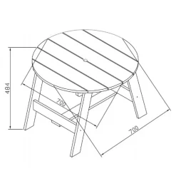 Picnic bord og stole grå/hvid, 3 dele