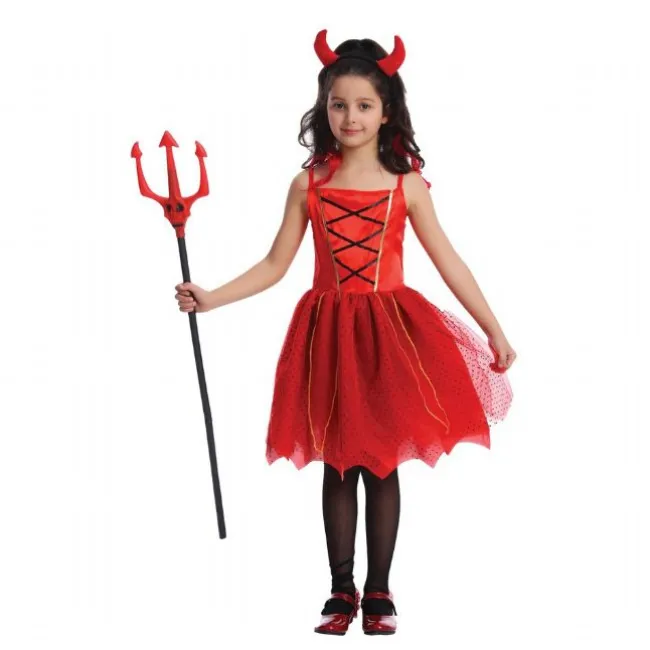 Pige djævel dragt 116 cm