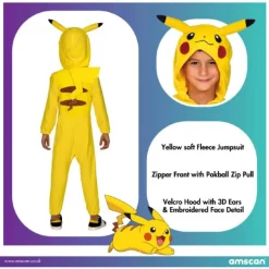 Pikachu børnekostume 128-140 cm
