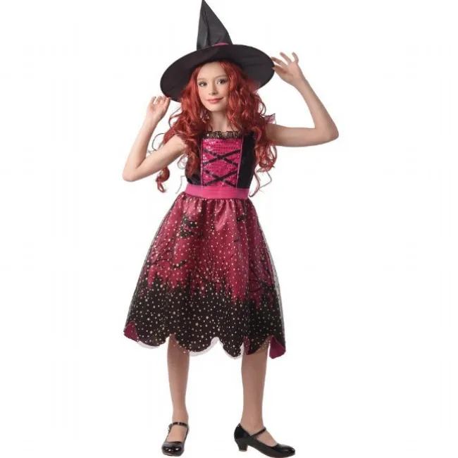 Pink heks dragt 116 cm