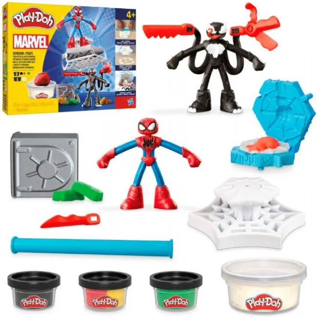 Play-Doh Spiderman Launch & Slice Battle