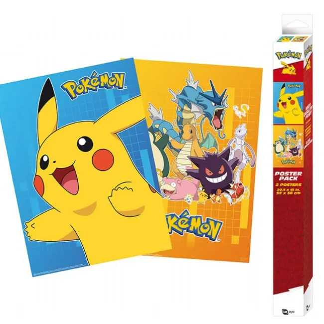 Pokemon Plakat Sæt 52x38 cm
