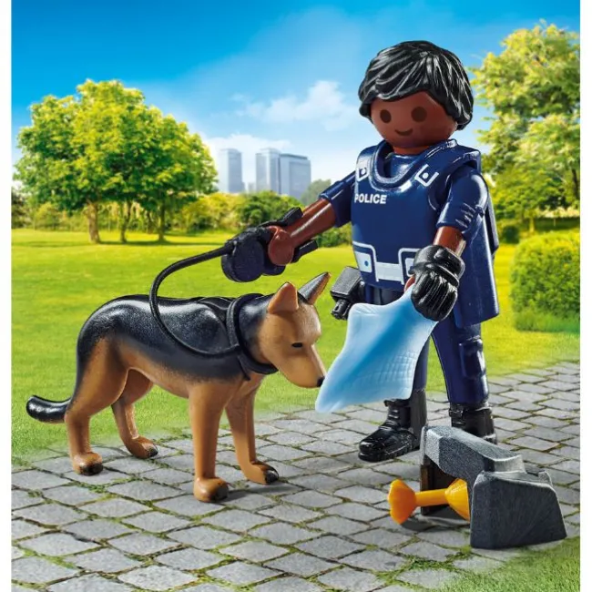 Politibetjent med sporhund