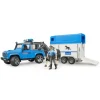 Politi Land Rover med hestetrailer