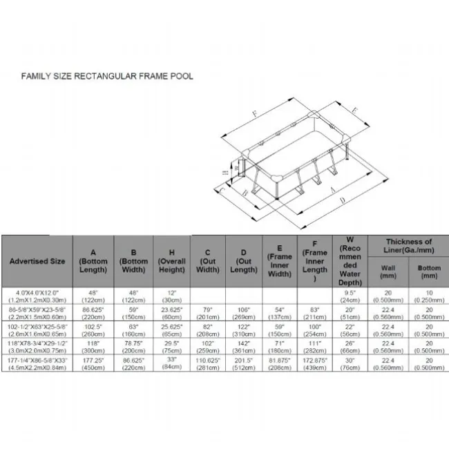 Pool Galvaniseret Ramme 1.662L 220x150cm