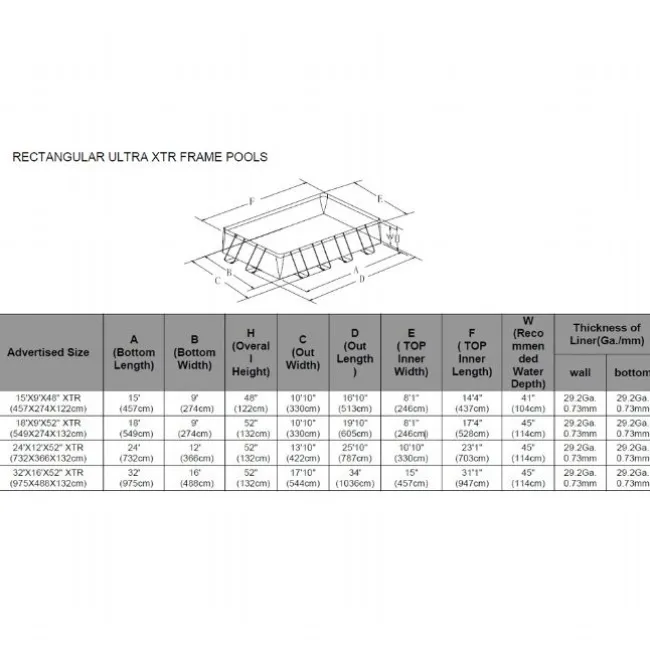 Pool Ultra XTR Frame 31.805L 732x366x132