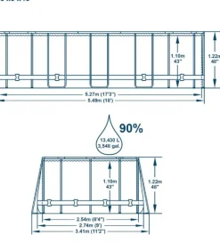 Power Steel Pool 13.430L 549x274x122cm
