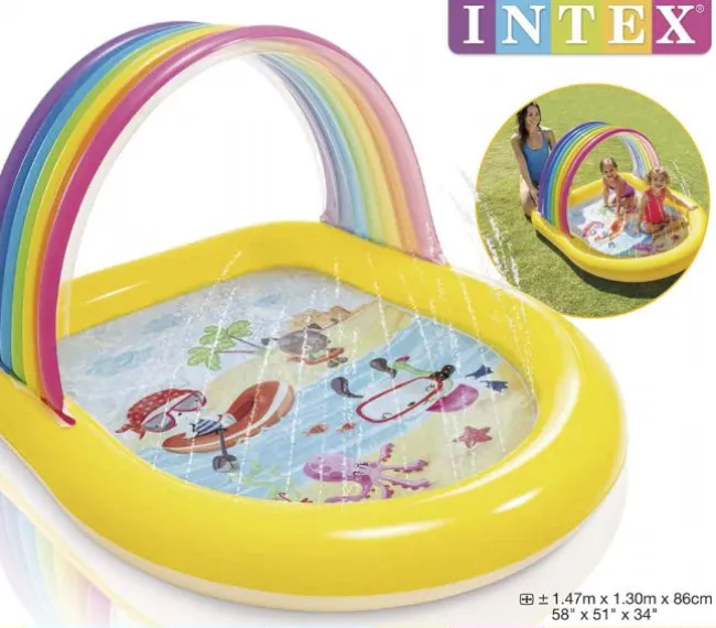 Rainbow Spray Børne Bassin 84L 147x130x8