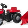 Rød Massey Ferguson traktor med trailer