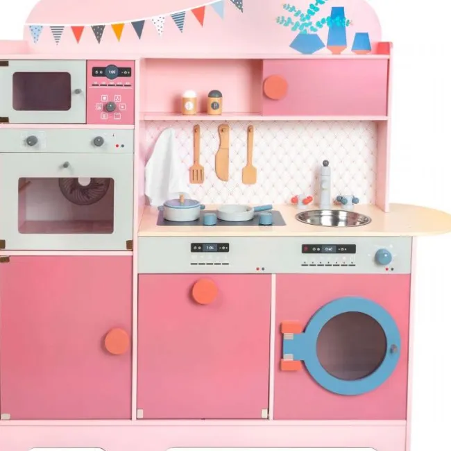 Retro Træ Legekøkken i Pink