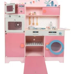 Retro Træ Legekøkken i Pink