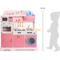 Retro Træ Legekøkken i Pink