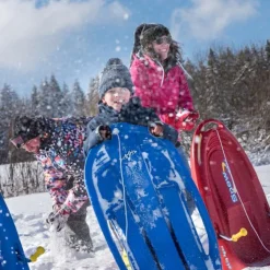 Snow Max Bobslæde med bremse, rød