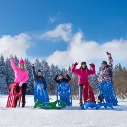 Snow Max Bobslæde med bremse, rød