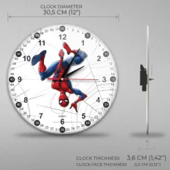 Spiderman White Analogt Vægur