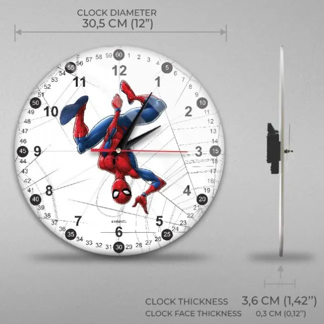 Spiderman White Analogt Vægur