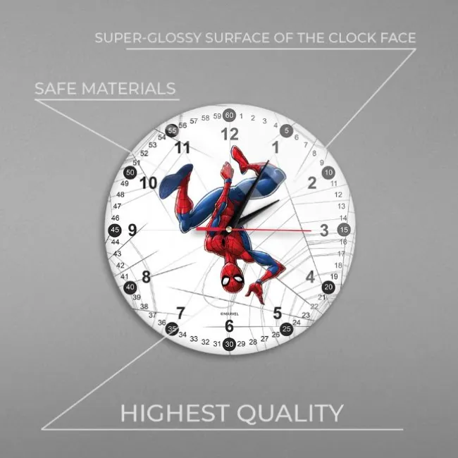 Spiderman White Analogt Vægur