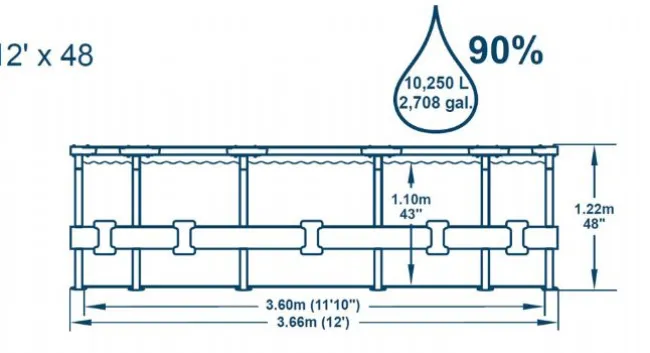 Steel Pro MAX Pool 10.250L 366x122cm