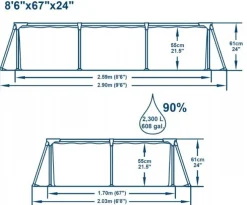 Steel Pro pool 2.300L 259x170x61 cm