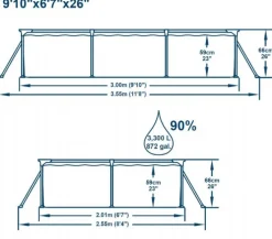 Steel Pro pool 3.300L 300x201x66 cm
