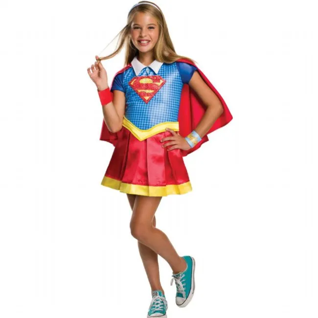 Supergirl Deluxe udklædning 140 cm