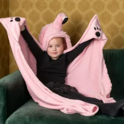 Tæppe med hætte, flamingo
