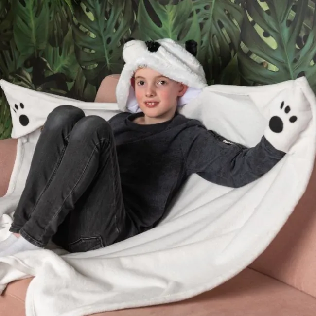Tæppe med hætte, panda