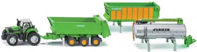Traktor med trailer sæt 1:87