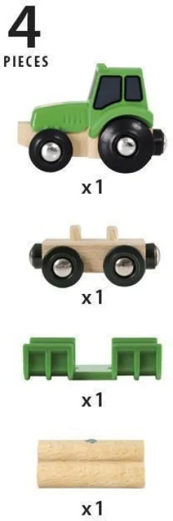 Traktor m/vogn og tømmer
